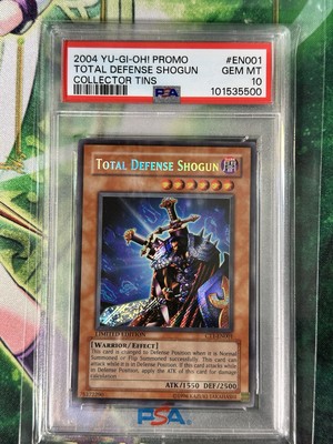2004 YU-GI-OH! PROMO COLLECTOR TINS #EN001 TOTAL DEFENSE SHOGUN PSA 10-image