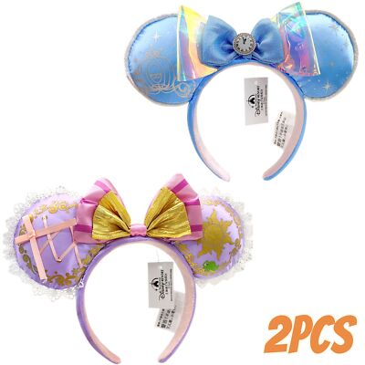 Disney~Rapunzel Tangled Pascal Ears+Cinderella Carriage Midnight Clock Headband-image