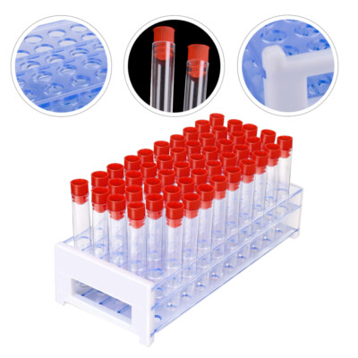  51 Pcs Plastic Test Tube Rack Chemistry Experiment Equipment Science-image