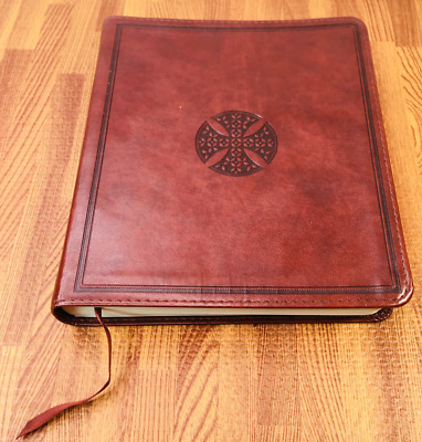 Crossway ESV Single Column Journaling Bible 2001 Faux Brown Leather Used-image