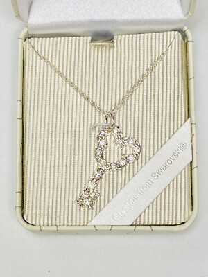 Disney Necklace Silver Mickey Key Lock Made with Crystals from Swarovski-image