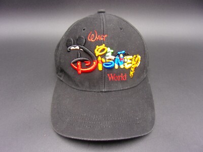 Walt Disney World Hat Cap Vintage Snapback Black Embroidered Script Logo 90s-image