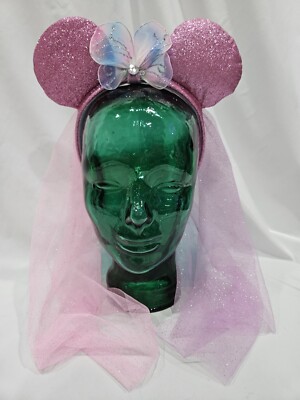 Disney Parks Butterfly Princess Minnie Mouse Glitter Ears Headband with Veil-image