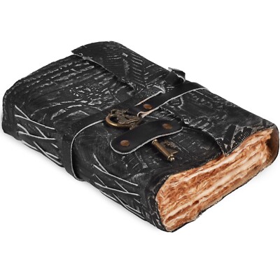 Handmade Leather Vintage Journal for Men & Women- Book of Shadow Lock Closure-image