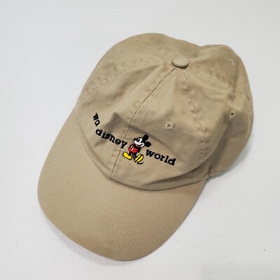 Walt Disney World Men Hat One Size Beige Baseball Cap Mickey Mouse Adult READ-image