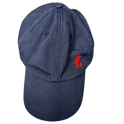 Disney Parks Navy Blue Mickey Mouse Red Embroidered Adult Adjustable Hat-image