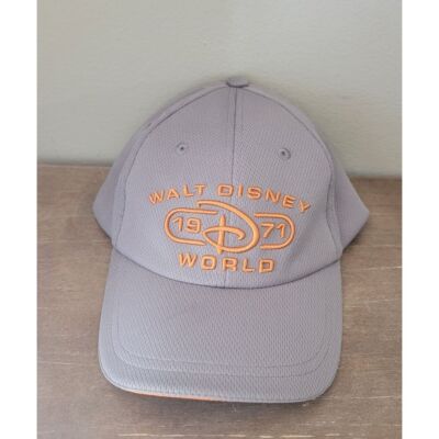 Disney Parks Walt Disney World Baseball Hat Cap Gray Orange 1971 Adjustable-image