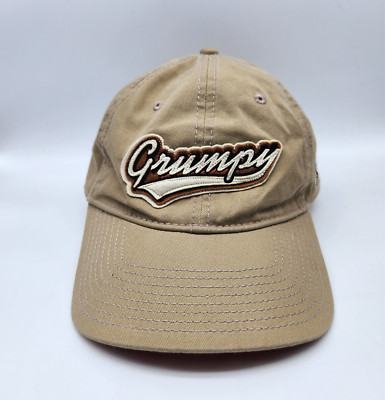 Walt Disney World Grumpy Cap Hat Patch Khaki Adjustable Adult Size 100% Cotton-image