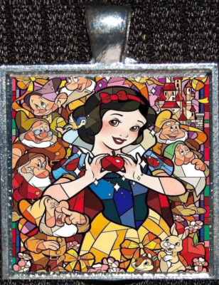 Snow White 7 Dwarves Disney WDW Princess Silver Jewelry Pendant Necklace-image