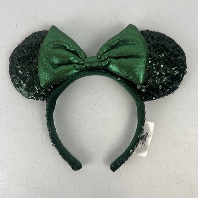 DisneyParks Edition Minnie Mouse Emerald Green Sequins Ears Headband 2022-image
