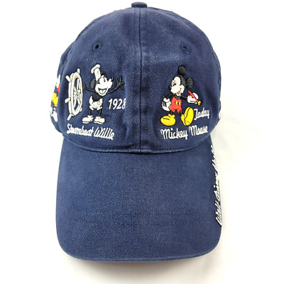 Walt Disney World Evolution Of Mickey Adjustable Hook And Closure Hat Cap Blue-image