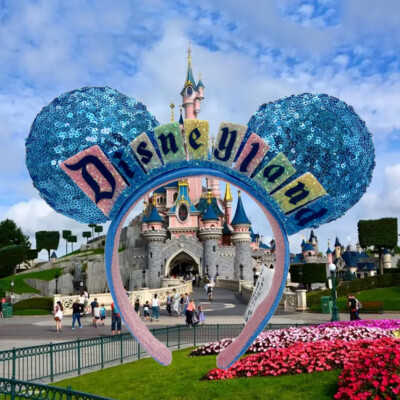 2024 Mickey Disneyland Marquee Sign Disney-Parks Happiest Place Ears Headband US-image