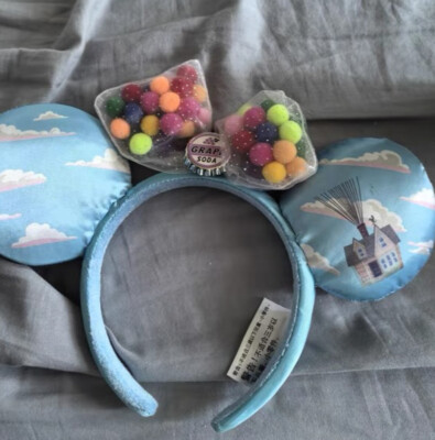 Disney Parks UP Grape Soda Cap Balloons Mickey Mouse Ears Headband-image