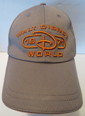 Disney Parks Gray Orange Walt Disney World 1971 Baseball Cap Hat Strap Back OSFM-image