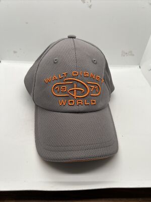 Walt Disney World Parks Cap Size Adults Gray Orange 1971 Baseball Hat Grey-image
