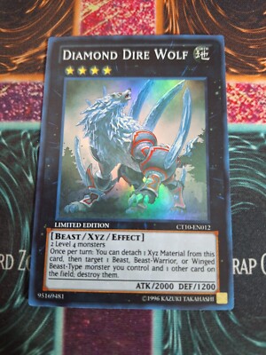 Yu-Gi-Oh! TCG Diamond Dire Wolf CT10-EN012 Limited Super Rare Near Mint b2/-image