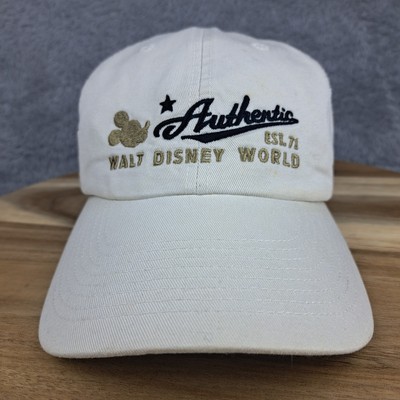 Vintage Disney Hat Cap Strapback Beige Athletic Walt Disney World Theme Park -image