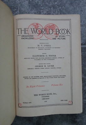 1918 World Book Encyclopedia Vol 6-Leather & Board-1st/Very Early Edition-Rare-image