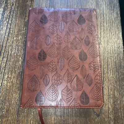 Bible ESV Single Column Journaling Bible TruTone, Chestnut, Leaves Design 2016-image