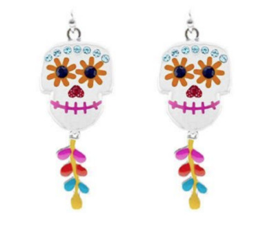 Disney Park Arribas Earrings✿ Coco Sugar Skull Made with Crystal from Swarovski-image