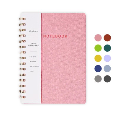 Spiral Notebook, Pink Notebook-6.1x8.2 Inch College Ruled Journal with Inner ...-image