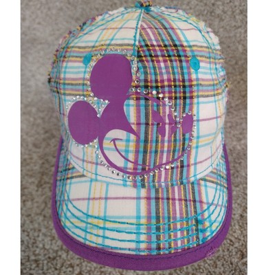 Disney Parks Mickey Mouse Rhinestone Baseball Cap Adjustable Hat-image