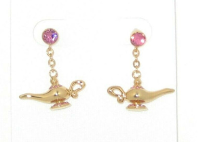 Disney Aladdin Magic Lamp Arribas Earrings Made with Crystals from Swarovski NEW-image