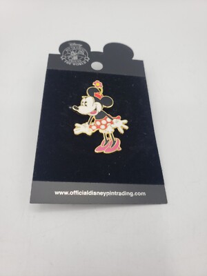 Walt Disney World Trading Pin Minnie Mouse Red Polka Dot Skirt Hat Flower-image