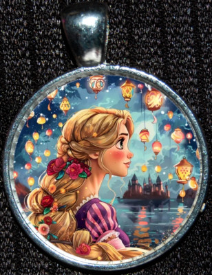 Rapunzel Tangled Lanterns Disney WDW Princess Silver Jewelry Pendant Necklace-image