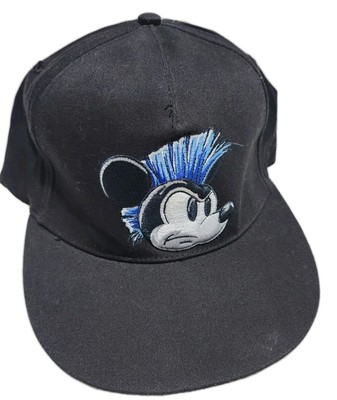 Disney Parks Authentic Angry Mickey Mouse Baseball Cap Hat Black Red Youth -image