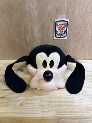Vintage Walt Disney World Goofy Hard Plastic Adjustable Hat With Ears Used-image