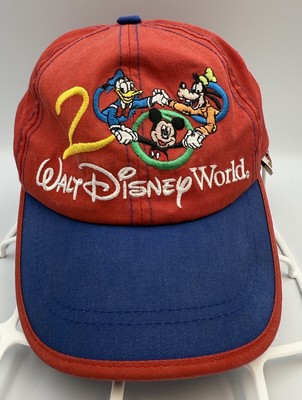 Youth Vintage Unisex 2000 Walt Disney World Embroidered Red Strapback Hat-image