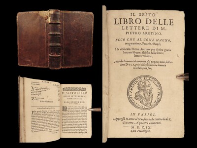1609 Letters of Pietro Aretino 1ed Erotic Italian Art SECRETS Controversy Paris-image