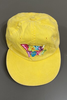 VTG Disney Parks Epcot Flower Power Hat Ball Cap Leather  Strap WDW-1 Yellow-image