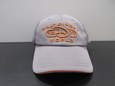 Disney Hat Cap Strap Gray Orange Mickey Walt Disney World Theme Park Mens-image