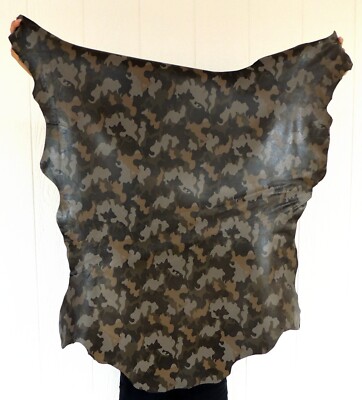 CAMO Full Grain Leather Hide for  Clothing Purses Crafts Wallets Journal Covers-image