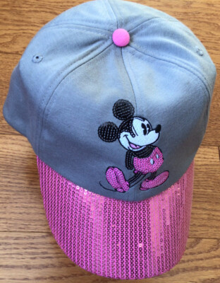 Walt Disney World Women’s Pink Sequin Hat Adjustable strap, Jersey material-image