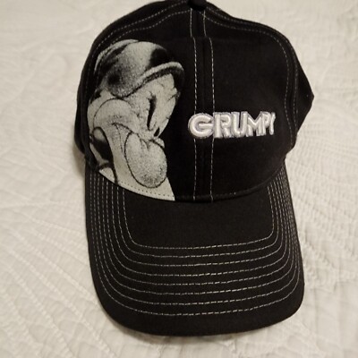 VTG Grumpy Winking Walt Disney World Black  Hat (Snow White Dwarfs)-image