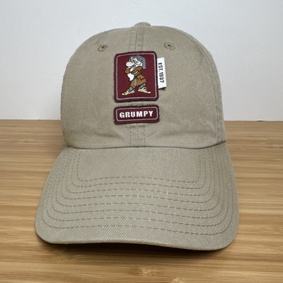 Vintage Walt Disney World GRUMPY Adjustable Strap Back Tan Cap Snow White-image