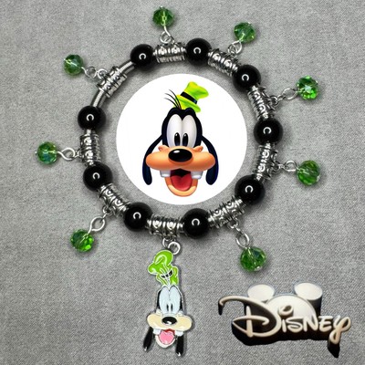 GOOFY Handmade Silver Elastic Steel Spring Charm Bracelet/Jewelry Gift ✨ NEW-image