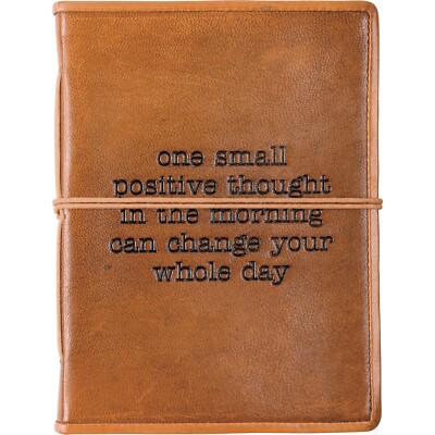 Leather Bound Journal - One Small Positive Thought Can Change Your Day 96 Pages-image