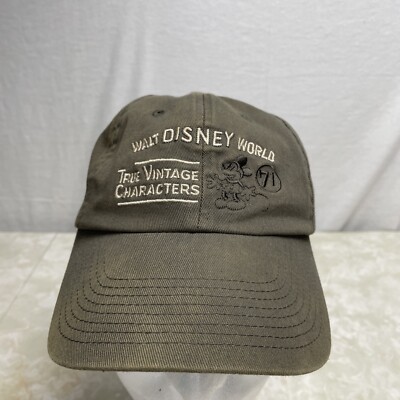 Walt Disney World True Vintage Characters 71 Mickey Mouse Baseball Hat Cap Olive-image