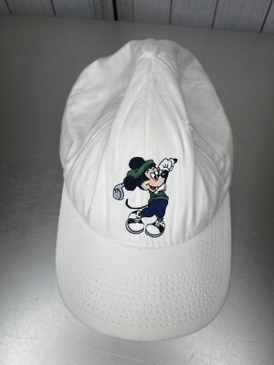 Vintage 90s Mickey Mouse Golf Hat White Back Disney Pro Mickey WDW Golf-image