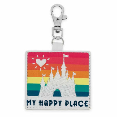 Disneyland Fantasyland Castle Woven Rainbow Flair Bag Charm Keychain Jewelry NWT-image
