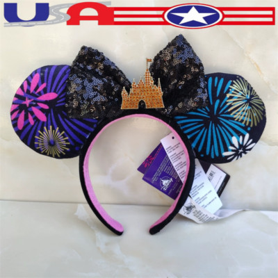 Disney Minnie The Main Attraction Castle Ears Headband Mickey Fireworks US💖-image