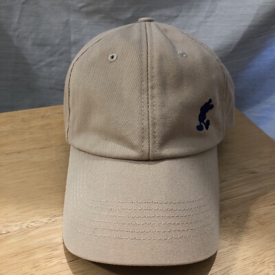 Vintage Walt Disney World Disney Parks Hat Cap Tan Navy Blue Silhouette Mickey-image