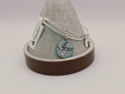 Alex and Ani DISNEY PARKS Olaf FROZEN Warm Hugs Charm Bangle Silver Bracelet 💖 -image