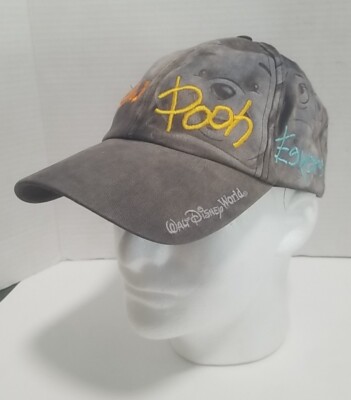 Vintage Walt Disney World Grey/Faded Winnie The Pooh Character Signatures Hat -image