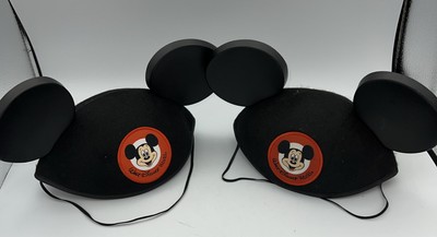2 Two Walt Disney World Mickey Mouse Black Felt Hat Ears  Disney Parks Adult-image