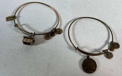 2 Bracelets Alex & Ani & Monopoly Walt Disney World Magic Kingdom Gold Charm-image